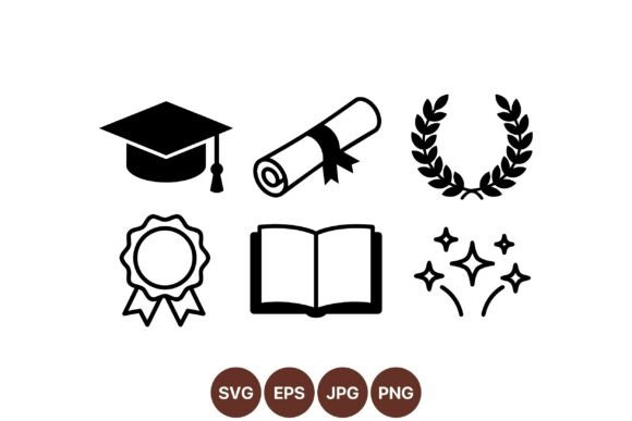 Academic Achievement Icon Set: Elevating Local Branding with Clean, Purposeful Graphics