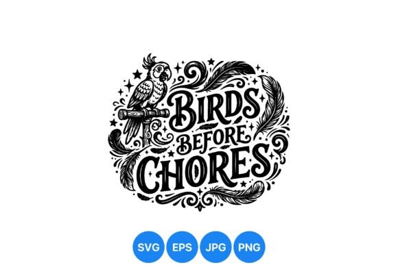 Birds Before Chores Design Art: Vintage-Inspired Graphics for Branding & Marketing