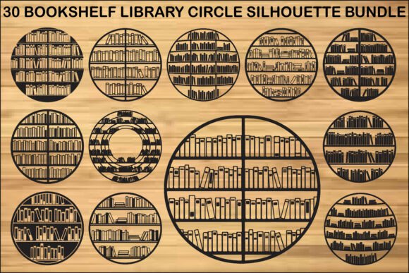 Bookshelf Library Circle SVG Bundle: Graphics Meant for Brand Storytelling