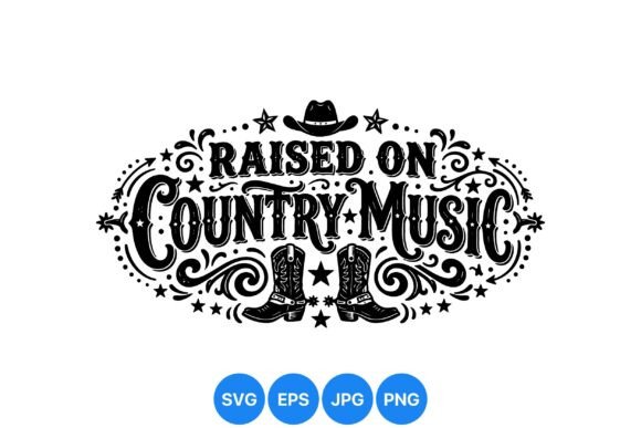 Country Music Western Design: A Vintage-Inspired Graphic for Nostalgic Branding