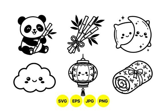 Cute Asian-Themed Kawaii Icons: Playful Graphics for Local Branding & Packaging