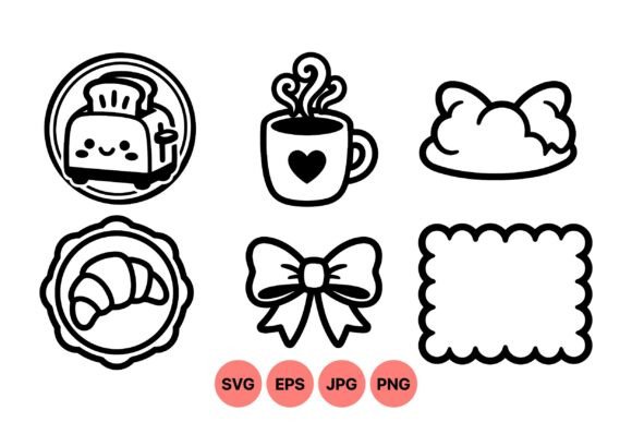 Cute Breakfast Doodle Clipart: Playful Illustrations for Food-Themed Graphics
