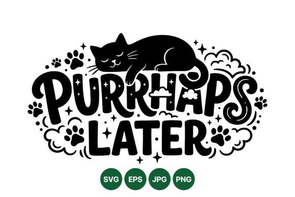 Cute Cat Purrhaps Later Design: Cozy Graphics for Bloggers and Publishers