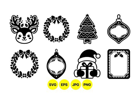 Cute Christmas Holiday SVG Icons: Festive Graphics for Crafting & Illustrations