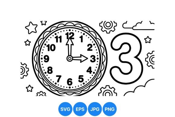 Cute Clock Number Coloring SVG: A Versatile Graphic for Crafters & Etsy Sellers