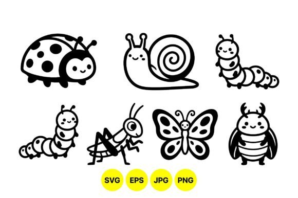 Cute Insect Cartoon Clipart: Playful Graphics for Branding and Marketing
