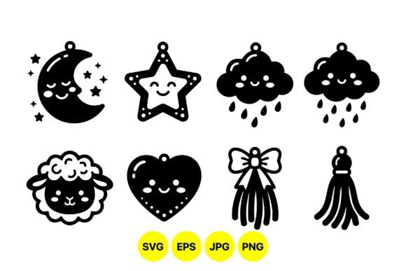 Cute Kawaii Charm SVG Clipart for Local Branding & Packaging Design