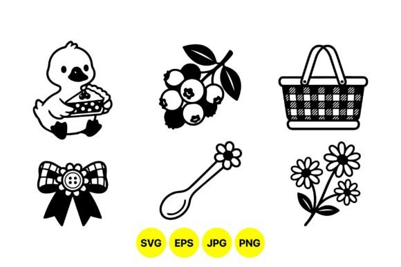 Cute Picnic Clipart Collection: Playful Illustrations for Branding & Marketing Graphics