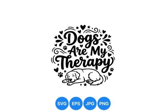 Dogs Are My Therapy Design: A Tender, Hand-Drawn Graphic for Heartfelt Branding