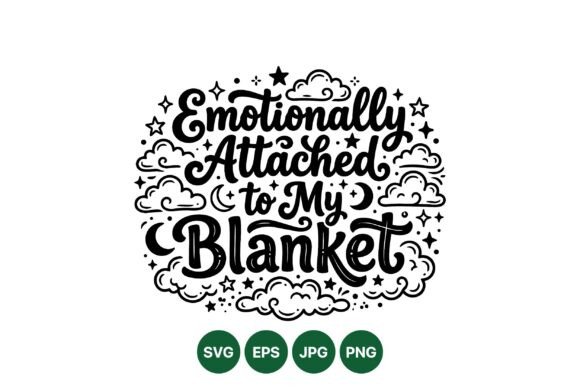 Emotionally Attached Blanket Design: A Cozy Illustration for Branding and Graphics