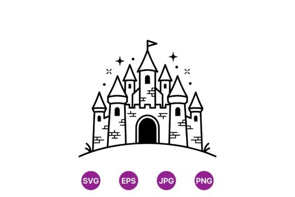 Fairy Tale Castle Clipart Art – A Versatile Graphic for Crafters & Handmade Sellers