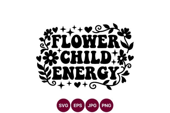 Flower Child Energy Black White: Retro Graphics for Blog & Editorial Design