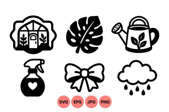 Garden Tools and Plant Icons: Nature-Inspired Graphics for Local Branding