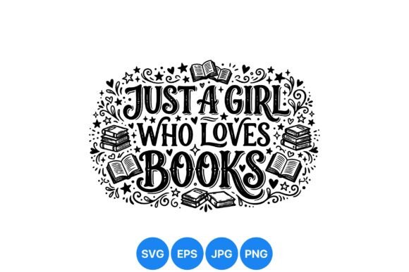 Girl Who Loves Books Design: A Playful Illustration for Literary Brands and Creative Graphics
