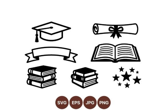 Graduation Education Vector Icons: Smart Graphics for Local Branding & Packaging