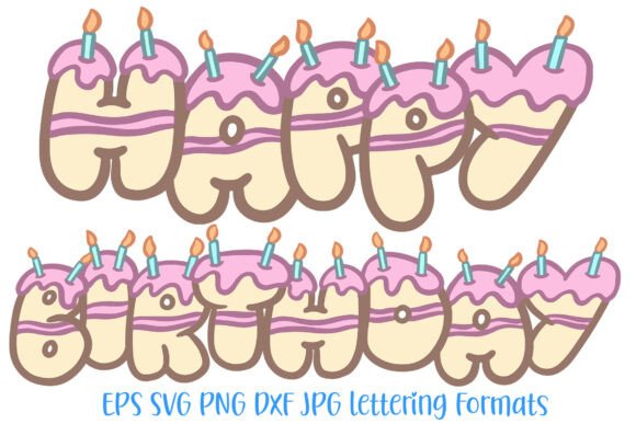 Happy Birthday Font Cake Letters ABC – Fun Graphics for Celebratory Crafts