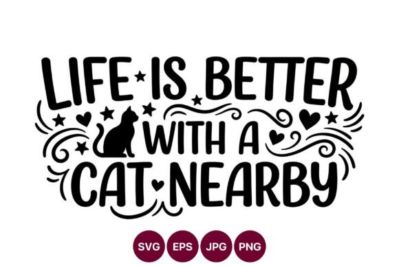 Life is Better with Cat Silhouette: A Versatile Graphic for Bloggers and Publishers