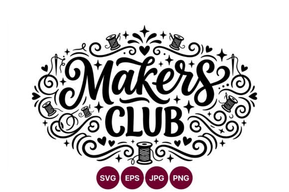 Makers Club Black White Hand Lettering – Clean Graphics for Branding & Visual Content