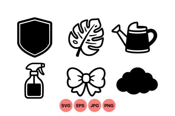 Minimalist Garden Icon Clipart: Clean Graphics for Versatile Illustrations