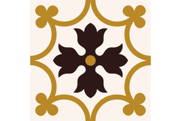 Mosaic Tile Ornate Square Pattern Deco Graphics & Illustrations