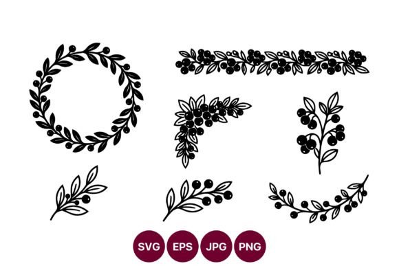 Olive Branch Botanical Wreath Set: Elegant Graphics for Editorial and Web Design