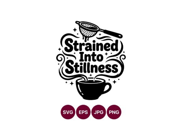 Strained into Stillness Tea Cup Quote – A Clean, Bold Graphic for Digital Sellers