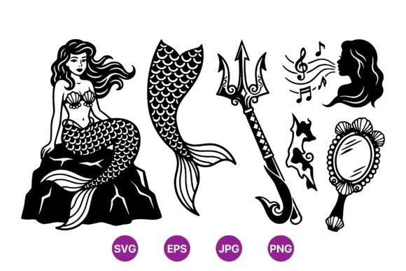 Vintage Mermaid Illustration Pack: Graphics & Illustrations for Digital Sellers