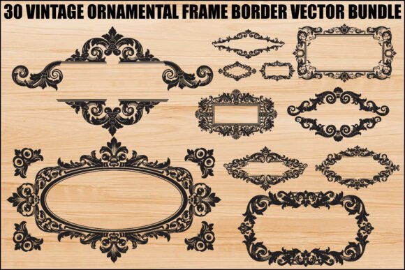 Vintage Ornamental Frame Graphics & Illustrations Bundle