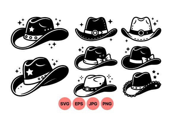 Western Cowboy Hat Clipart SVG – Vintage Charm for Local Brand Graphics